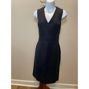 Banana Republic Black Fitted Sleeveless Dress Size 10 Structured Denim‑Like
